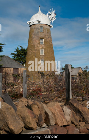 Photographie de progrès sur Callington Mill dans les Midlands de Tasmanie d'Oatlands vers 2009. Il est en cours de restauration et devrait fonctionner à nouveau d'ici la fin de 2010. Banque D'Images