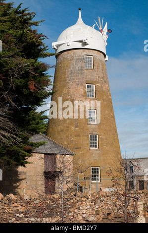 Photographie de progrès sur Callington Mill dans les Midlands de Tasmanie d'Oatlands vers 2009. Il est en cours de restauration et devrait fonctionner à nouveau d'ici la fin de 2010. Banque D'Images