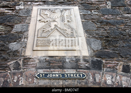 Plaque sur Moray House. canongate.Royal Mile d'Édimbourg. Banque D'Images