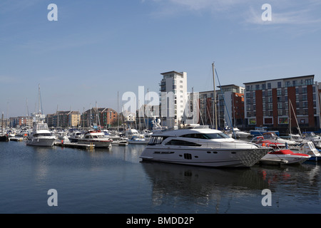 L'étendue de Swansea marina dans la vieille ville de Galle, dock UK Banque D'Images