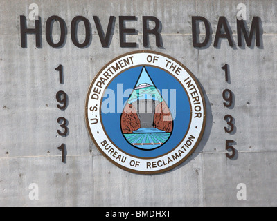 Inscrivez-vous à la Hoover Dam, USA. Banque D'Images