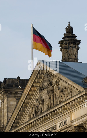 Gros plan de l'édifice du Parlement du Reichstag à Berlin, Allemagne Banque D'Images