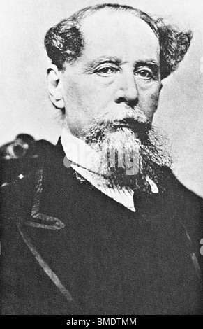 Vintage photo portrait circa 1867 d'auteur anglais Charles Dickens (1812 - 1870). Banque D'Images