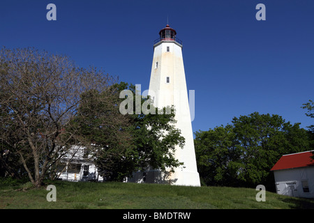 Sandy Hook Lighthouse, Gateway National Recreation Area, New Jersey, USA. Banque D'Images