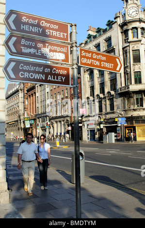 Brown Panneau signalisation touristique dans le centre-ville de Dublin Irlande Banque D'Images