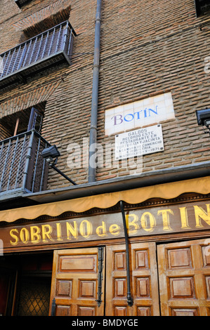 Madrid, Espagne. Restaurant Botin (17thC, plus vieux restaurant de l'Europe) Banque D'Images