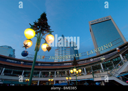 Décorations de Noël à l'Jacksonville Landing, à Jacksonville, Floride, USA Banque D'Images