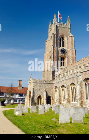 L'église du 15ème siècle de St Mary à Stoke-by-Nayland dans le Suffolk, Angleterre Banque D'Images