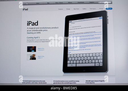 Apple iPad affiche sur le site officiel d'Apple Banque D'Images