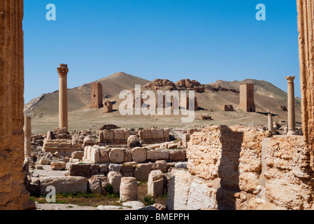 Palmyra Tadmur ou l'Ancien Temple Ruines de ba'al du 1er au 2ème siècle, Damas Syrie Centrale au Moyen-Orient Banque D'Images