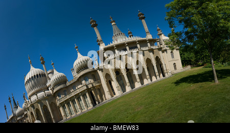 Vue panoramique de Brighton : le Pavillon Royal. Banque D'Images