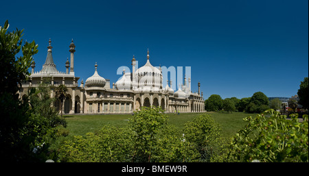 Vue panoramique de Brighton : le Pavillon Royal. Banque D'Images