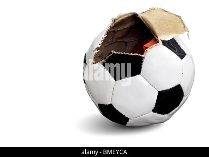 Ballon de soccer ouvert Banque D'Images