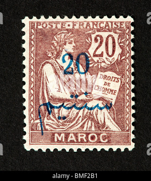 Timbre-poste du Maroc représentant la liberté. Banque D'Images