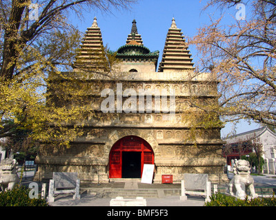 Trône de Diamant Tour, cinq pagoda Temple, Beijing, Chine Banque D'Images