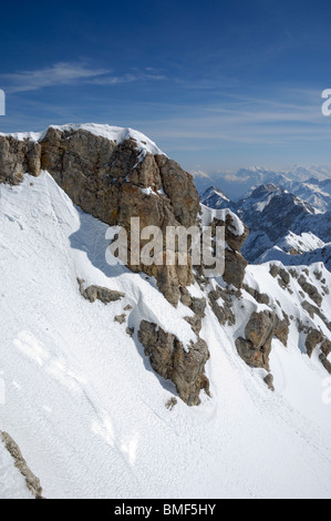 Voir à partir de la Zugspitze, la plus haute montagne Allemagne, Bavière, Allemagne Banque D'Images