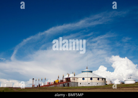 En forme de yourte chambres d'hôtel à Hulun Buir Hailar Hulunbuir, prairie,, région autonome de Mongolie intérieure, Chine Banque D'Images