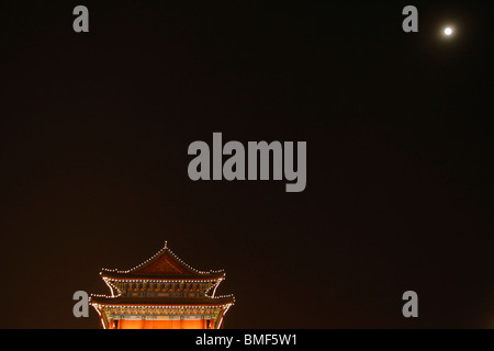 Tian'anmen bien éclairé la nuit pendant la célébration du 60e années, Beijing, Chine Banque D'Images