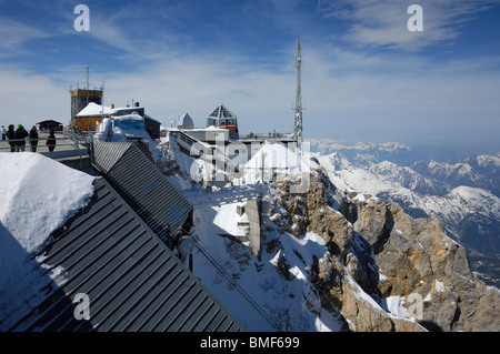 Voir à partir de la Zugspitze, la plus haute montagne Allemagne, Bavière, Allemagne Banque D'Images