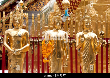 Les bouddhas de Wat Prathat Doi Suthep, Chiang Mai Banque D'Images