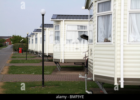 Grand emplacement caravanes en ligne. Banque D'Images