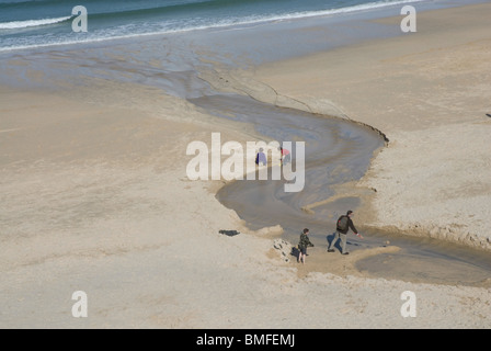 Marée basse sur la plage de Porthminster Cornwall UK Banque D'Images