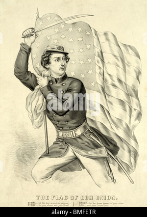 Le drapeau de notre Union européenne - Etats-Unis Guerre civile Poster 1861 Banque D'Images