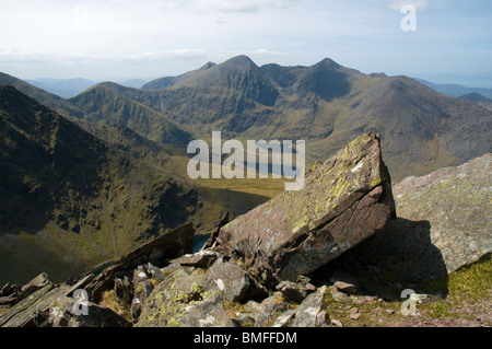 Carrauntoohil de Cruach Mor, Macgillycuddy Reeks, Irlande Banque D'Images