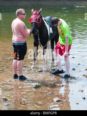 Coulisses de Appleby Horse Fair Juin 2010 Banque D'Images