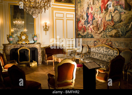 L'intérieur, le château de FONTAINEBLEAU (16C), FRANCE Banque D'Images