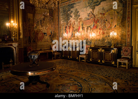 L'intérieur, le château de FONTAINEBLEAU (16C), FRANCE Banque D'Images