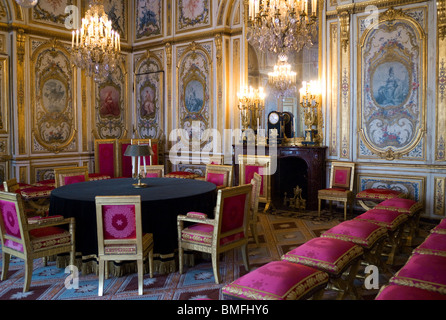 L'intérieur, le château de FONTAINEBLEAU (16C), FRANCE Banque D'Images