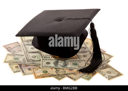 Doctorats honorifiques et le dollar. Symbole pour les coûts de l'éducation en Amérique. Banque D'Images