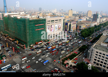 Hongqi Street Zone Commerciale, Changchun, Jilin, Chine Banque D'Images