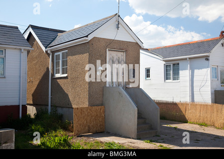 Maisons à Jaywick Sands dans l'Essex, UK Banque D'Images