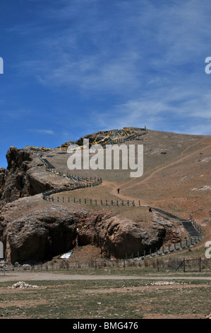 Paysage près du Lac Namtso, Tibet, Chine Banque D'Images