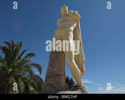 Statue de l'empereur romain Trajan à Italica. Province de Séville. L'Andalousie. L'Espagne. Banque D'Images