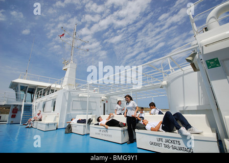 Malte. À bord du car-ferry de Gozo à Malte. Banque D'Images