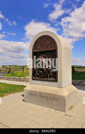 Monument de la Brigade irlandaise, chemin creux, champ de bataille National d'Antietam, Sharpsburg, Maryland Banque D'Images