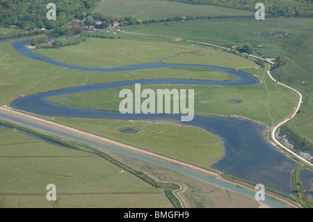 Photo aérienne de Cuckmere haven, East Sussex, Angleterre Banque D'Images