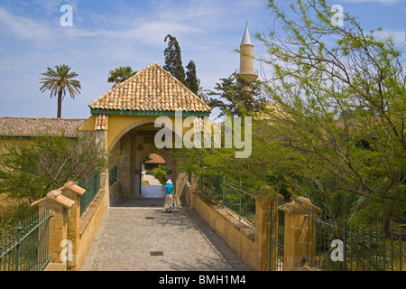 La mosquée Hala Sultan Tekkesi, salt lake, Larnaka, Chypre Banque D'Images