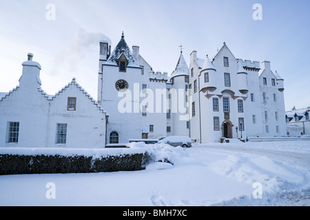 Château de Blair Atholl, hiver, neige, glace, Perthshire, Écosse, Décembre 2009 Banque D'Images