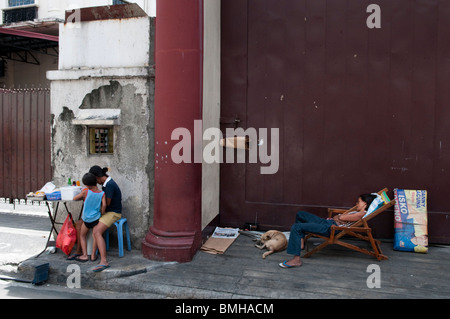 Philippines, Manille, vestiges de l'église de San Ignacio dans Intramuros le plus ancien quartier de la ville de Manille. Banque D'Images