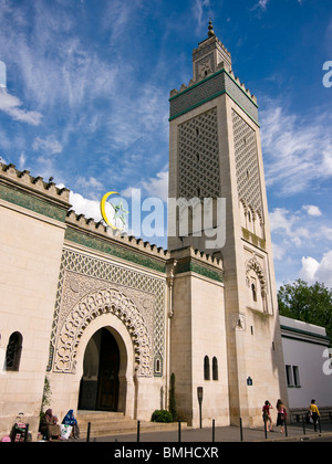 Minaret de la Grande Mosquée, Paris, France Banque D'Images