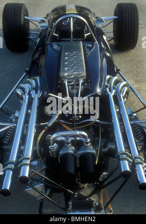 Course anglo-américaine Eagle F1 1967 voiture montrant Weslake V12 moteur. Banque D'Images