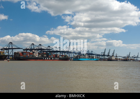 Port de Felixstowe sur la rivière Orwell UK Banque D'Images