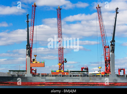 Grues sur cargo Banque D'Images