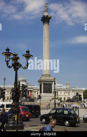 La colonne Nelson, Trafalgar Square, Londres Banque D'Images