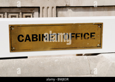 Bureau du Cabinet signe, Whitehall, Londres, Angleterre, RU Banque D'Images