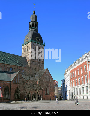 Tour de cathédrale de Riga, Riga, Lettonie Banque D'Images